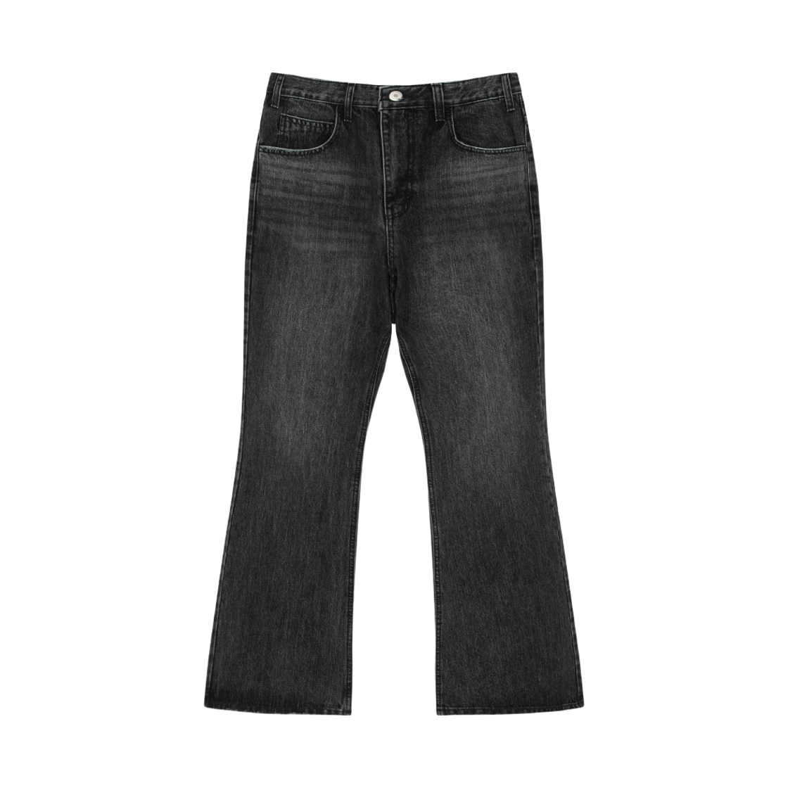 hono25fa19 Hono Report Bell Bottom Denim Pants Black