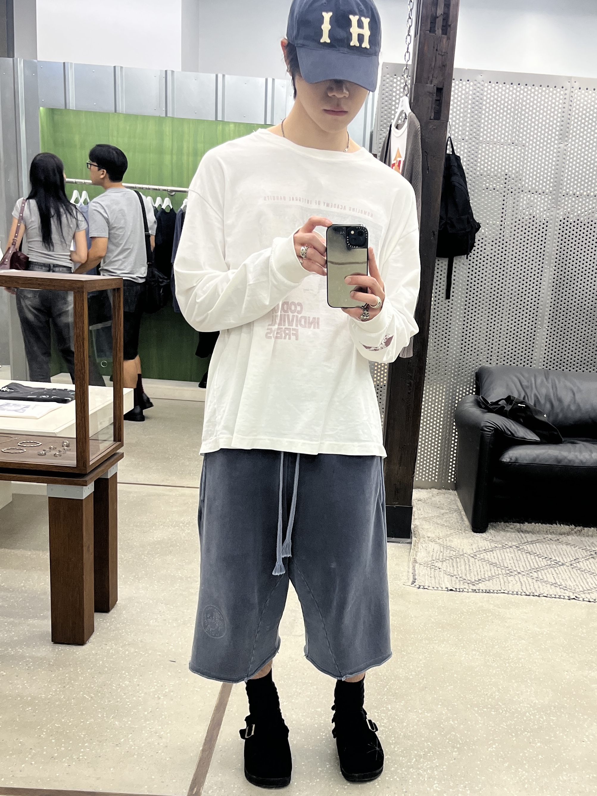 Polyteru Human Index Human 1/2 Sweatpants Blue, [프리오더] Polyteru Sliders Shoes Black 착용 스타일 - 2
