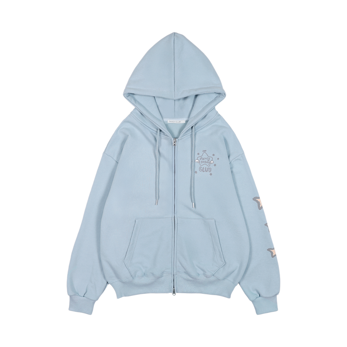 팬시클럽 데빌 엔 엔젤 프린팅 후드 집업 스카이 블루