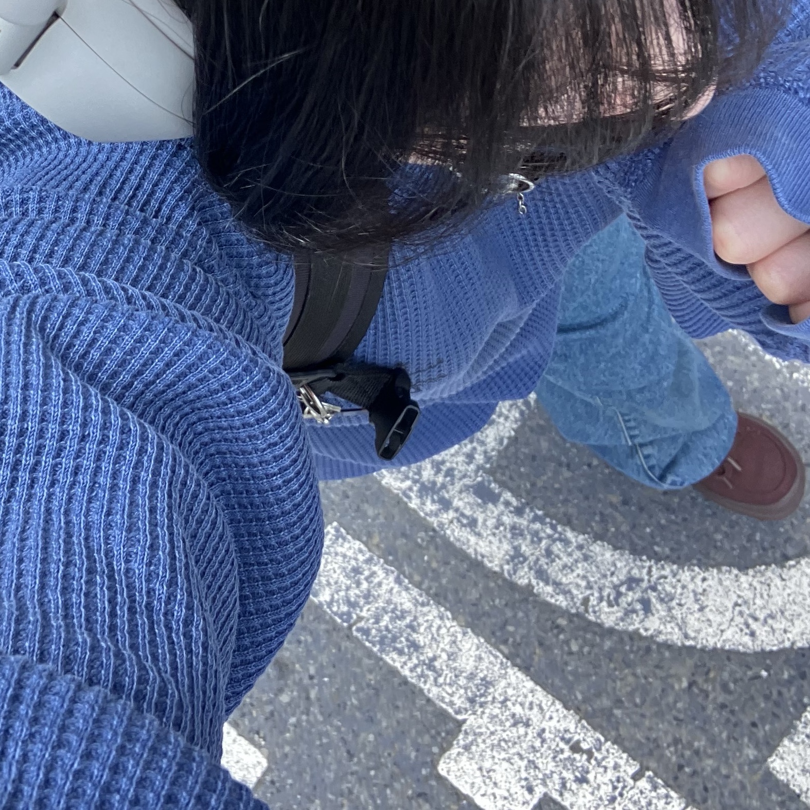 Stussy Raglan Thermal LS Crew Blue, Supreme Baggy Jean Washed Indigo - 24FW 착용 스타일 - 6