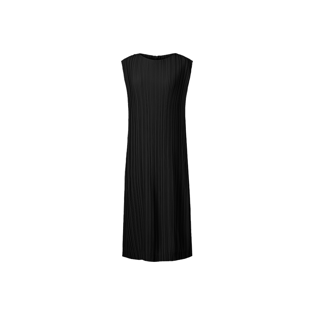 WDR3OBK Monplisse Women Raffine Sleeveless Pleats Dress Black