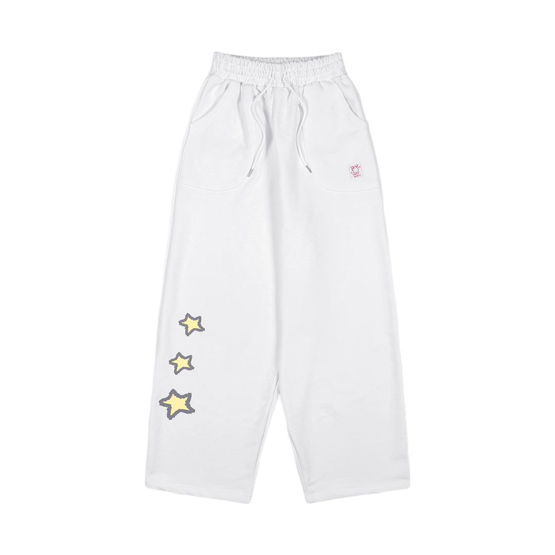 팬시클럽 데빌 엔 엔젤 프린팅 스웻 팬츠 화이트