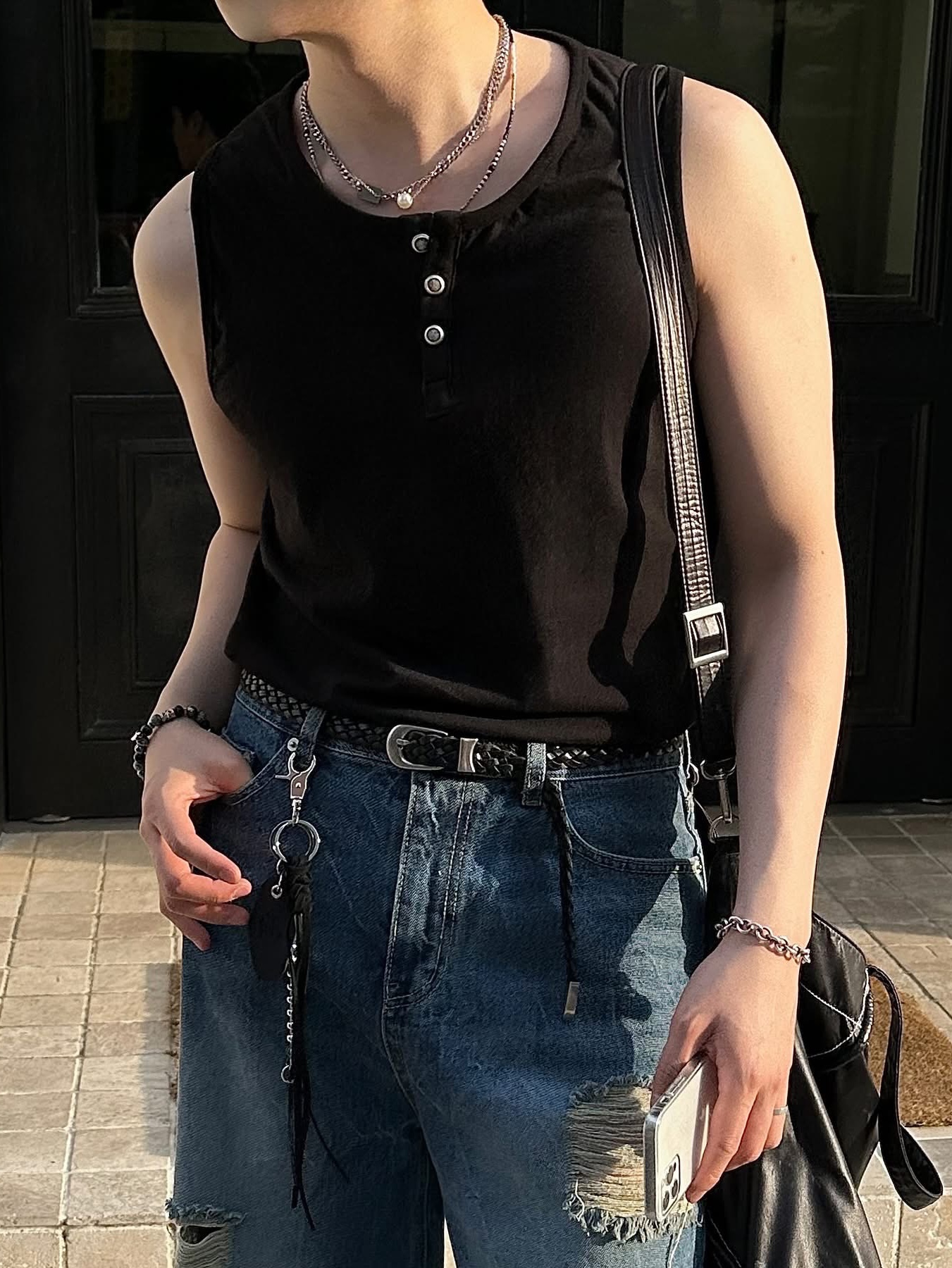 Tiffany & Co. Return To Tiffany Heart Tag Toggle Bracelet Silver, Matin Kim Big Coating Tote Bag Black 착용 스타일 - 4