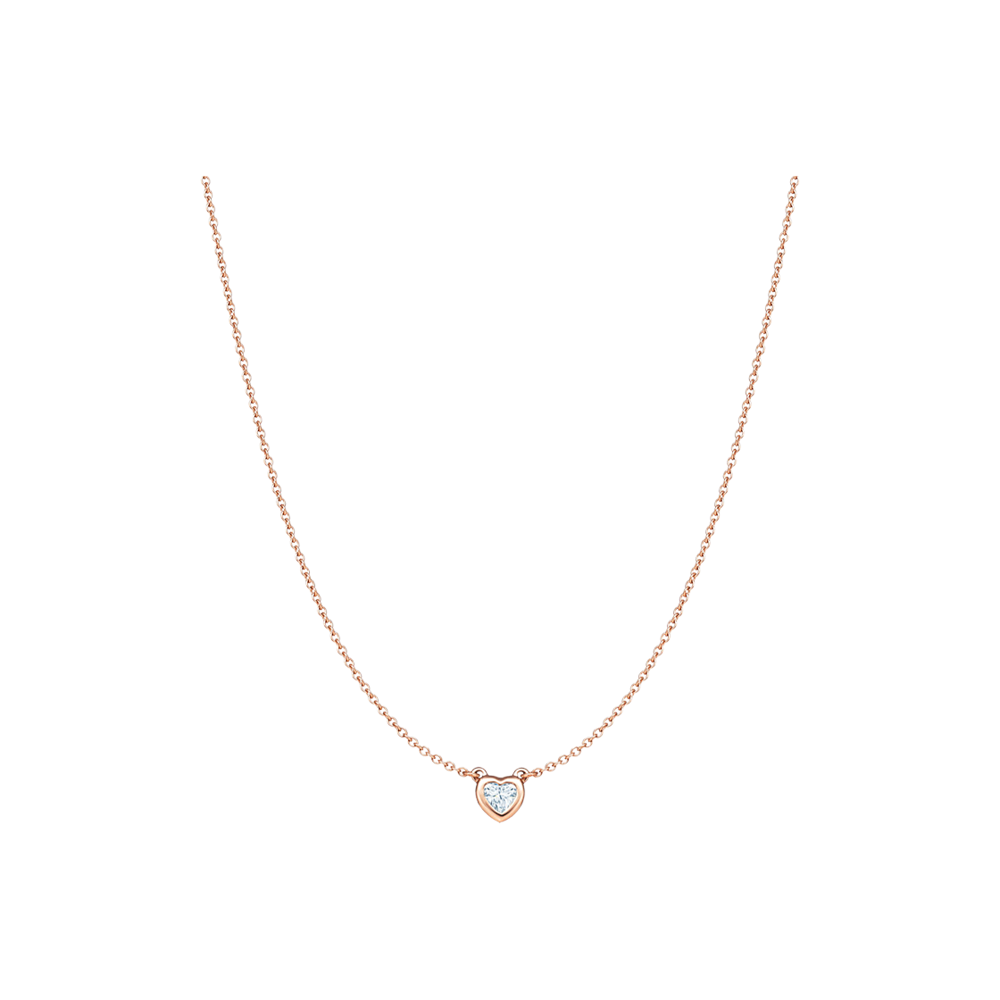 티파니 앤 코 엘사 퍼레티 다이아몬드 바이 더 야드 하트 네클리스 18K 로즈 골드(Tiffany & Co. Elsa Peretti Diamonds By The Yard Heart Necklace 18K Rose Gold)
