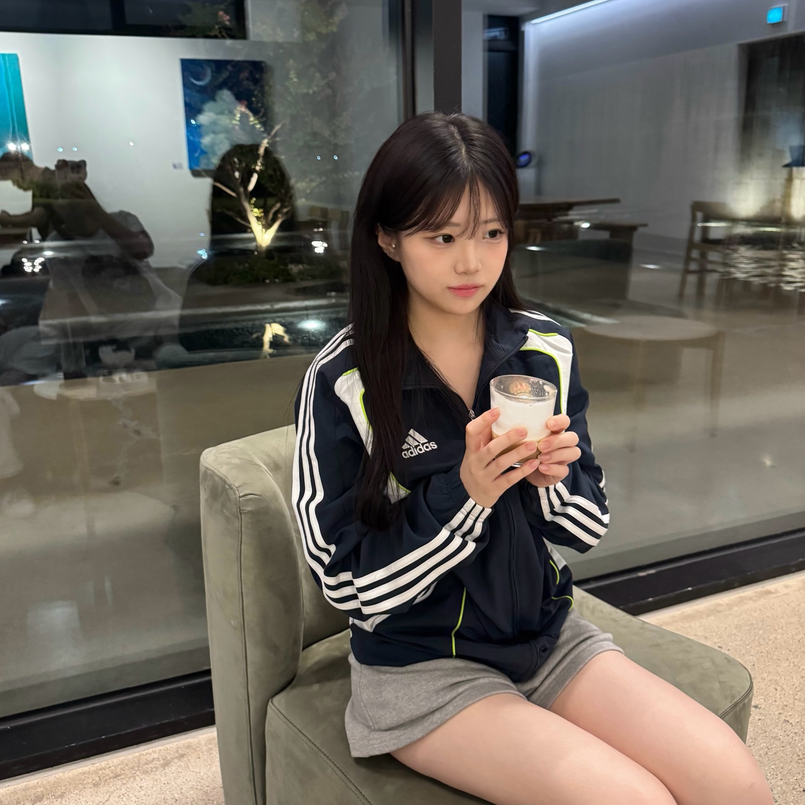 Adidas Real Madrid UBP Track Top Night Navy - KR Sizing 착용 스타일 - 1