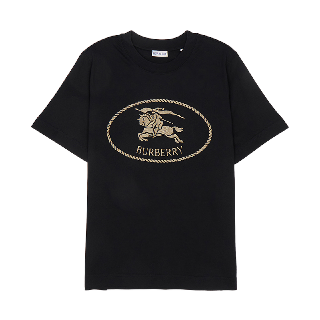 (W) 버버리 나이트 스탬프 숏슬리브 티셔츠 블랙((W) Burberry Knight Stamp Short Sleeve T Shirt Black) - 1