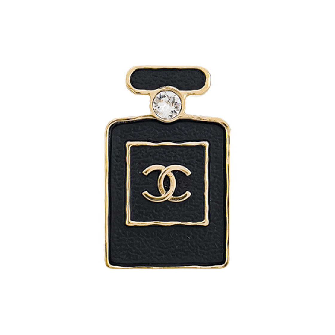 샤넬 23S CC로고 퍼퓸 핀 브로치 블랙 샴페인골드(CHANEL 23S CC Logo Perfume Pin Brooch Black Champagne Gold)
