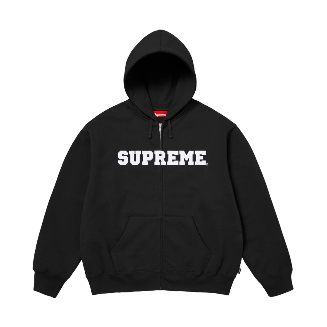 - Supreme Collegiate Applique Zip Up Hooded Sweatshirt Black - 25FW
