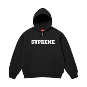 Supreme Collegiate Applique Zip Up Hooded Sweatshirt Black - 25FW