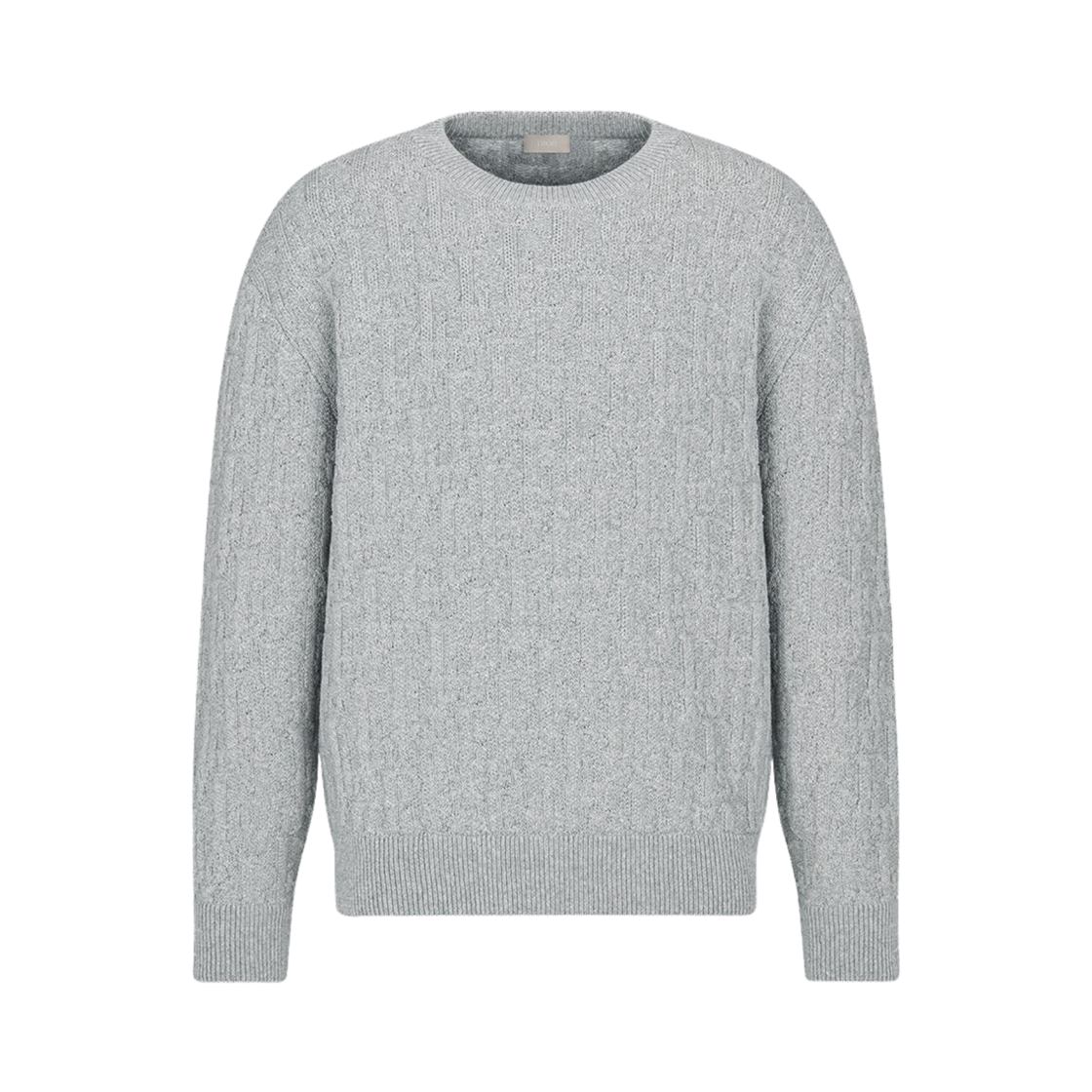 513M634A7003-C880 Dior Oblique Sweater Gray Cotton Blend Jacquard