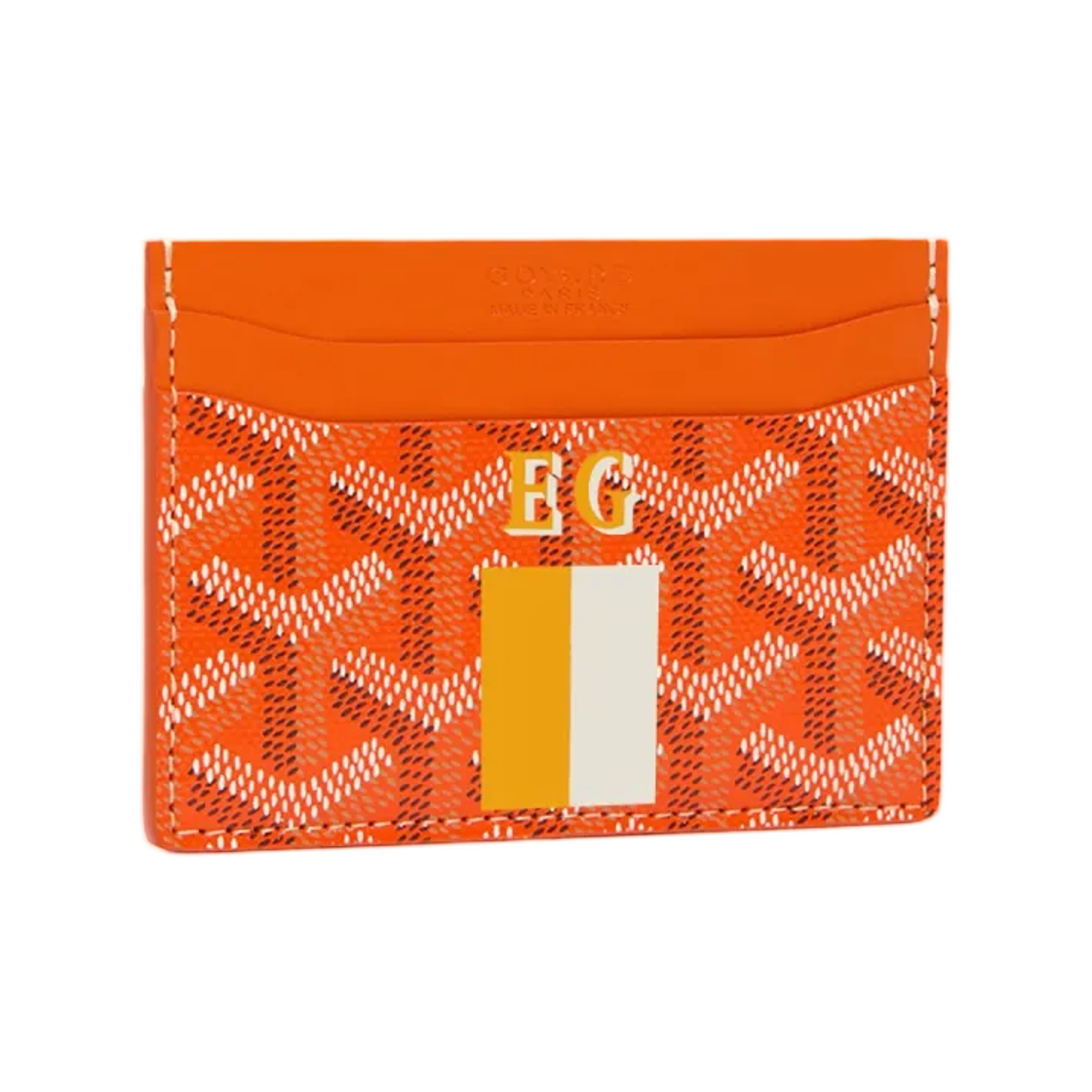 고야드 생쉴피스 카드 월렛 스트라이프 앤 이니셜 오렌지(Goyard Saint Sulpice Card Wallet Stripes and Initials Orange) - 1