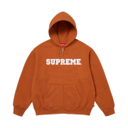 Supreme Collegiate Applique Zip Up Hooded Sweatshirt Rust - 25FW