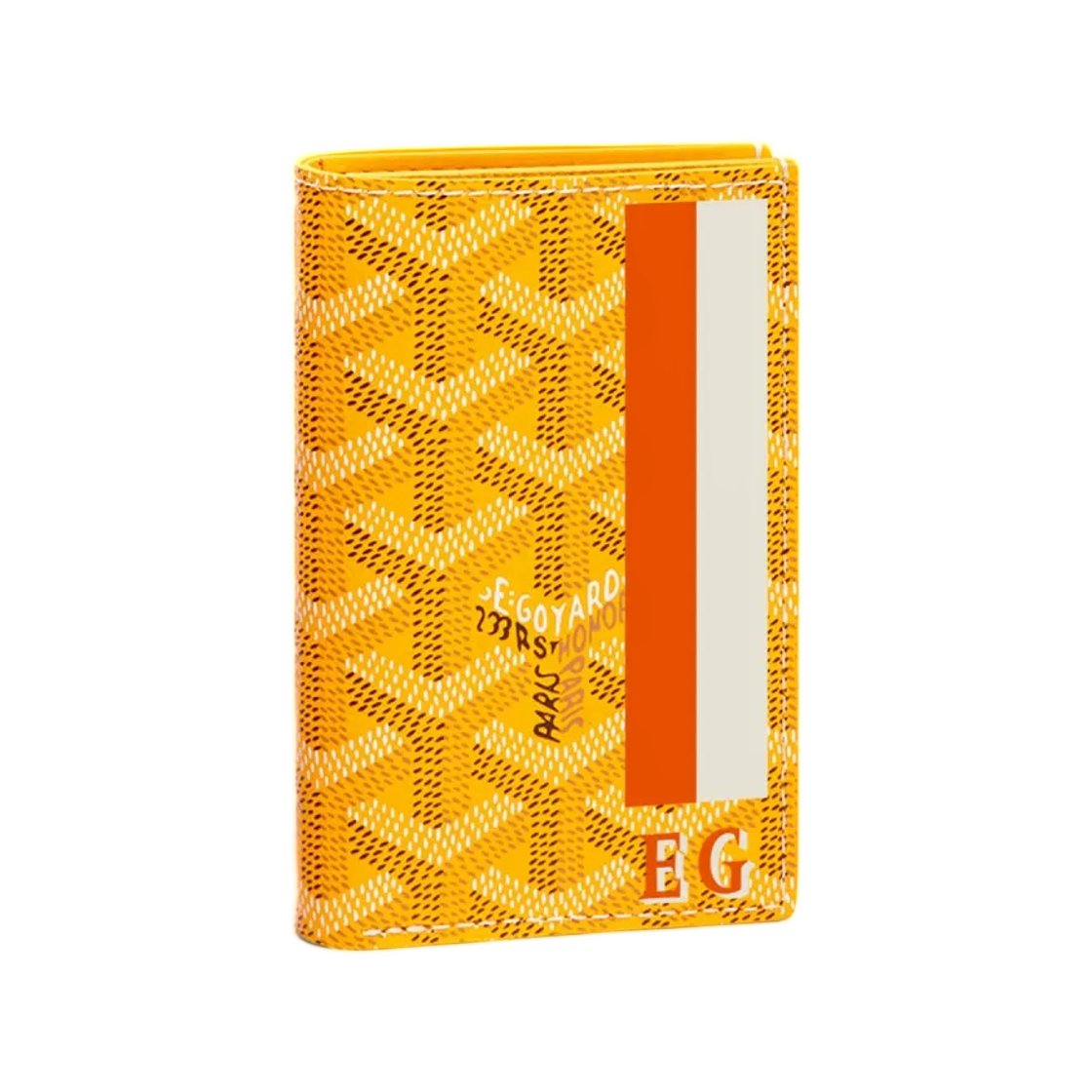고야드 생피에르 카드 월렛 스트라이프 앤 이니셜 옐로우(Goyard Saint Pierre Card Wallet Stripes and Initials Yellow) - 1