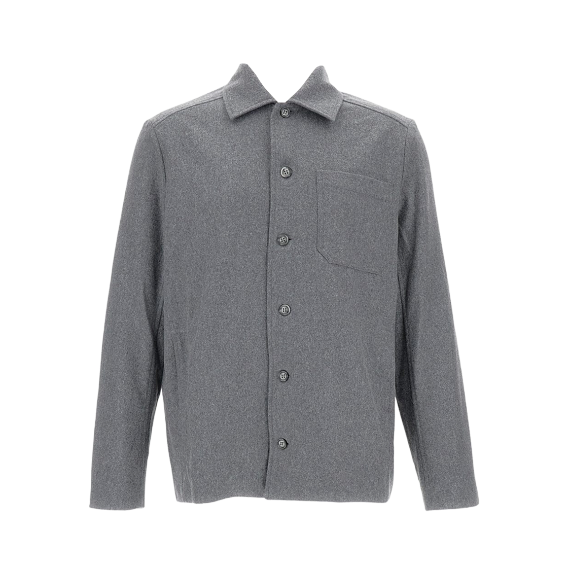 WOAPN-H02962-PLA A.P.C. Wool Blend Shirt Heather Grey