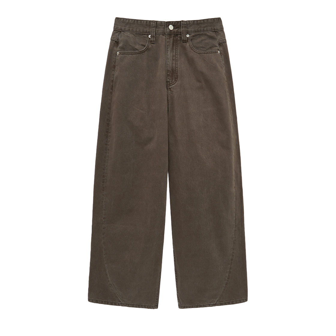 25WCDBRN noun Wide Curved Denim Pants Brown