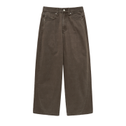 noun Wide Curved Denim Pants Brown