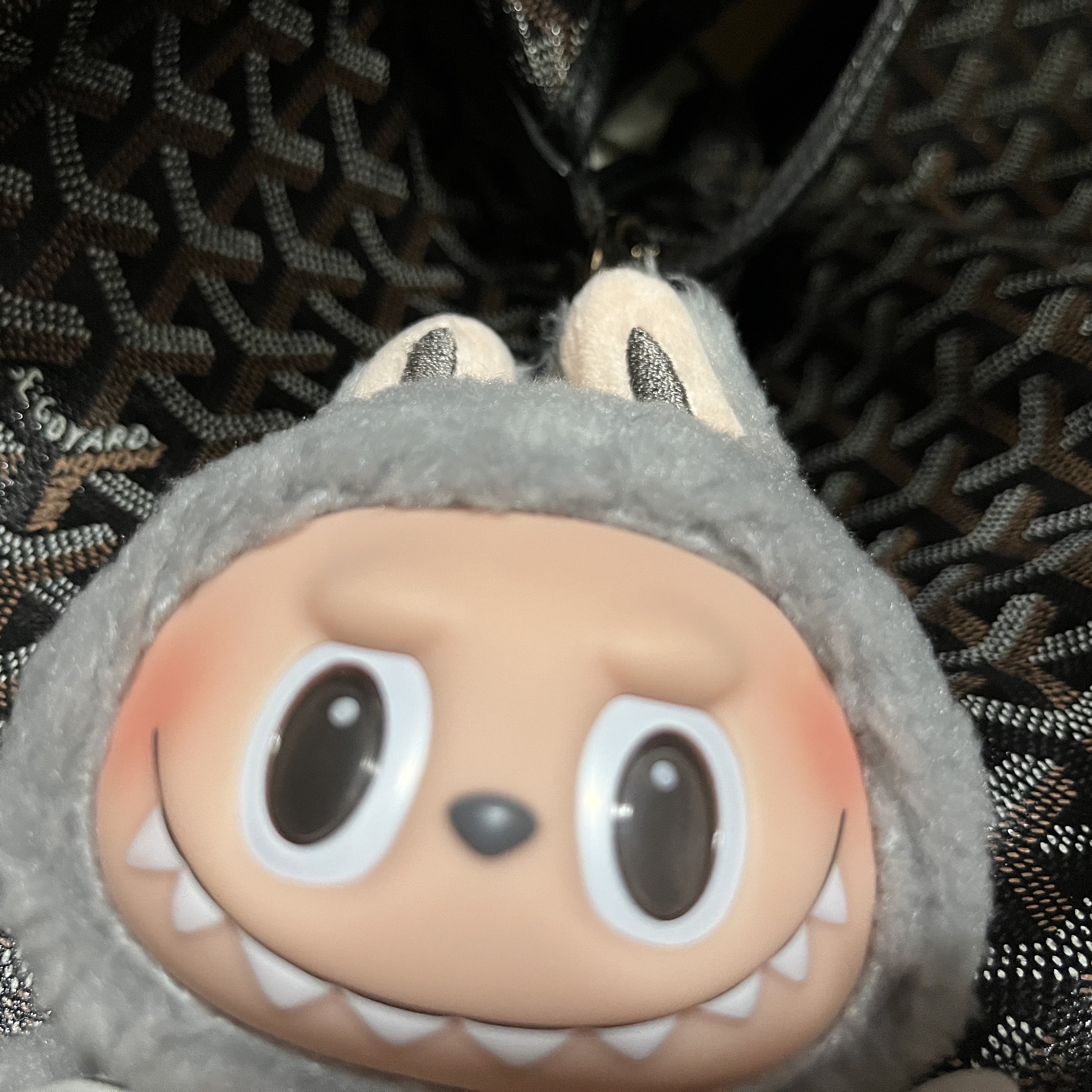 Pop Mart Labubu The Monsters Labubu Tasty Macarons Series Sesame Bean Keyring (Opened Case) 착용 스타일