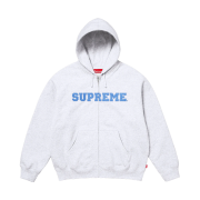 Supreme Collegiate Applique Zip Up Hooded Sweatshirt Ash Grey - 25FW