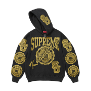 Supreme Knowledge Reigns Zip Up Hooded Sweatshirt Black - 25FW