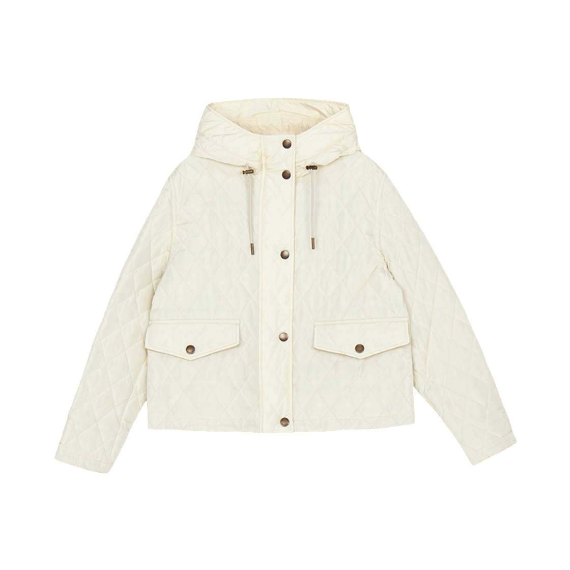 8110327 (W) Burberry Pembroke Cropped Hood Quilted Jacket Ivory