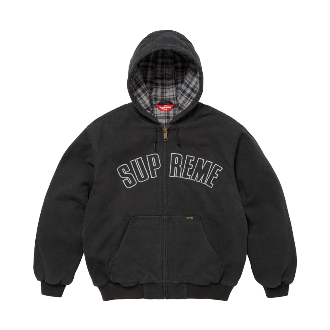 슈프림 리플렉티브 아크 후드 워크 자켓 블랙 - 25FW(Supreme Reflective Arc Hooded Work Jacket Black - 25FW)