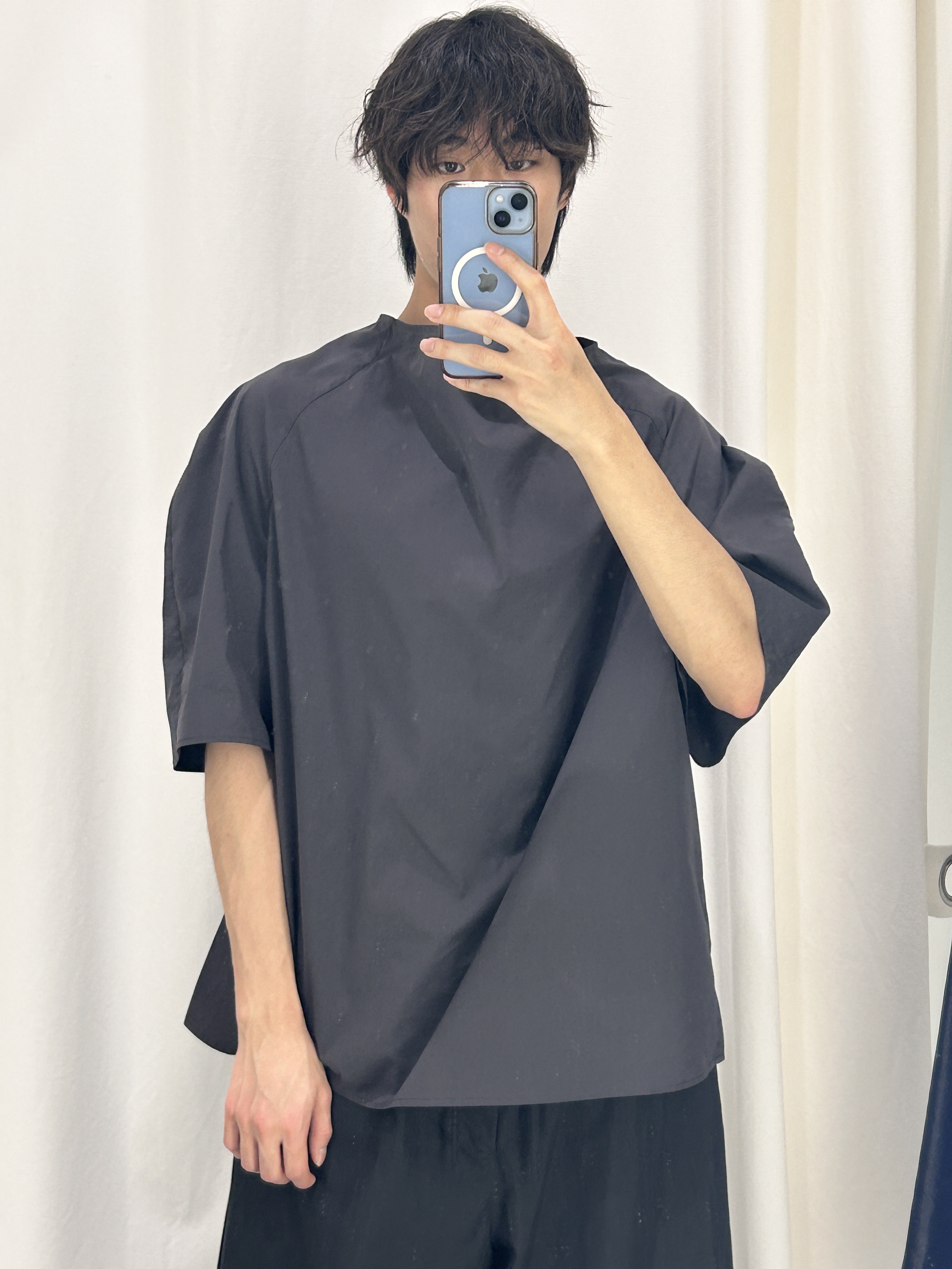 Amomento Drawstring Denim Pants Black, Adidas x Raf Simons New Runner Black 착용 스타일 - 2