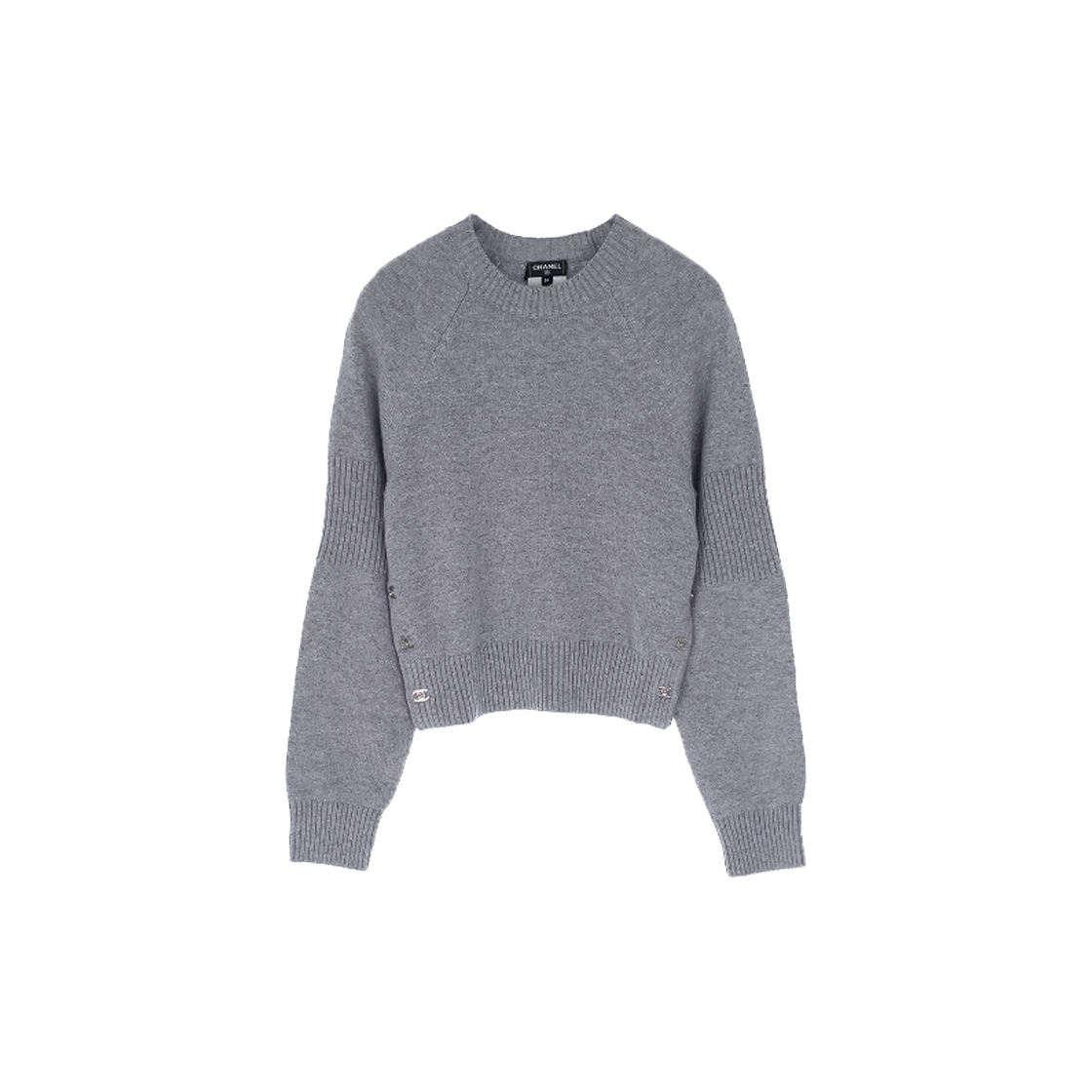 ITRLGND5OH6G CHANEL 24B Side Turnlock Pullover 36 Grey