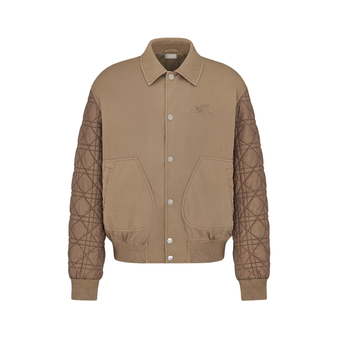 593C406A3046-C787 Dior Couture Lily of the Valley Blouson Jacket Brown Cotton Twill
