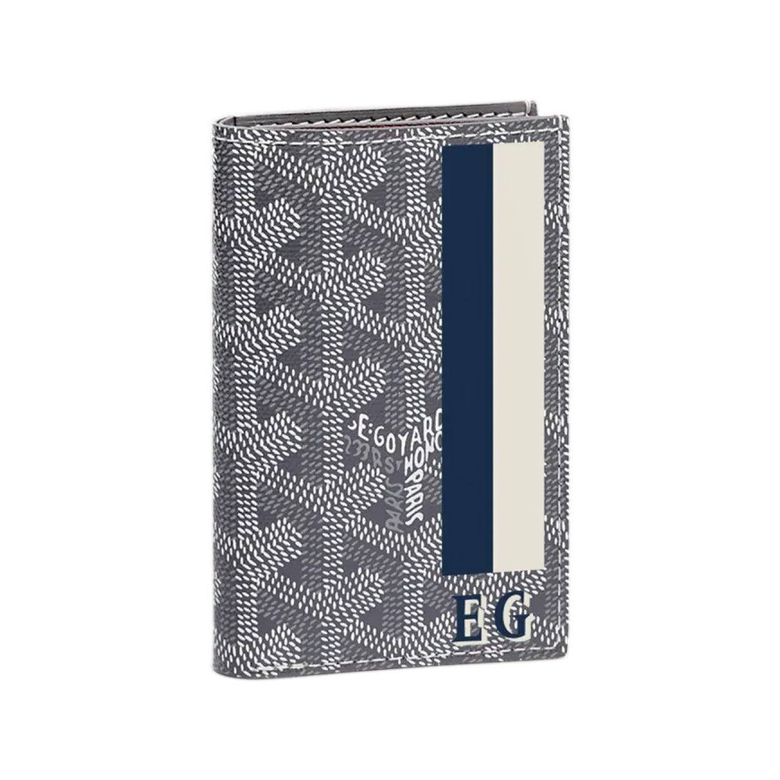 고야드 생피에르 카드 월렛 스트라이프 앤 이니셜 그레이(Goyard Saint Pierre Card Wallet Stripes and Initials Grey) - 1