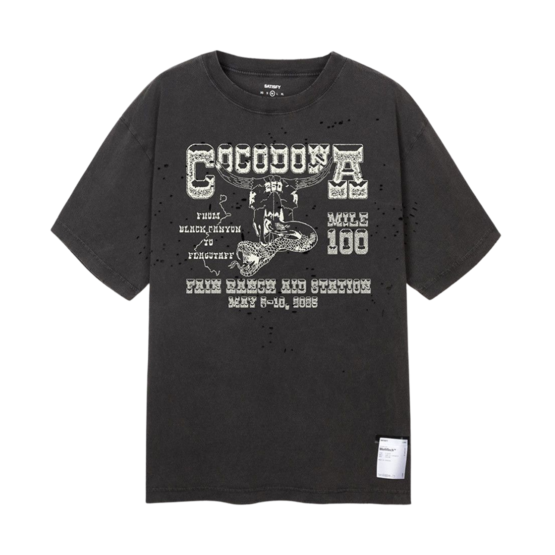 새티스파이 모스테크 티셔츠 에이지드 블랙(Satisfy Mothtech T-Shirt Aged Black) - 1