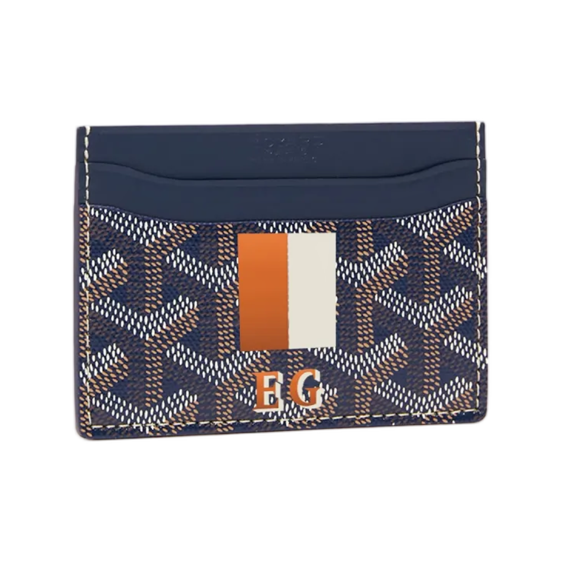 고야드 생쉴피스 카드 월렛 스트라이프 앤 이니셜 네이비 블루(Goyard Saint Sulpice Card Wallet Stripes and Initials Navy Blue) - 1