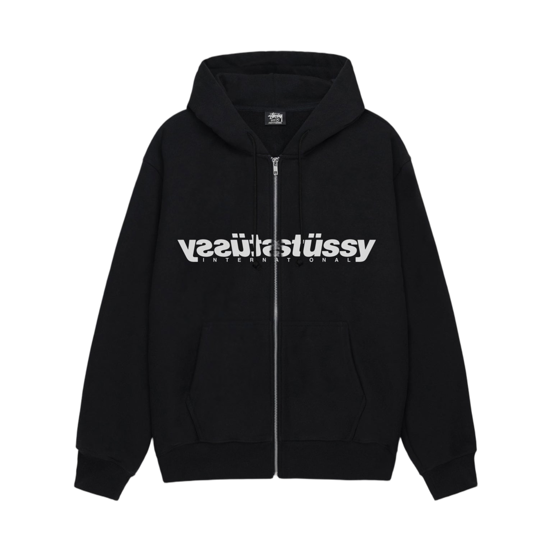 1975127 Stussy Mirror Zip Hoodie Black