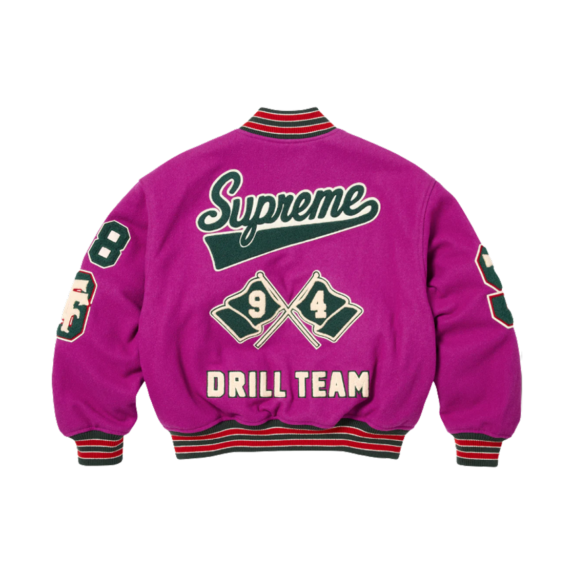 슈프림 드릴 팀 바시티 자켓 마젠타 - 25FW(Supreme Drill Team Varsity Jacket Magenta - 25FW) - 3