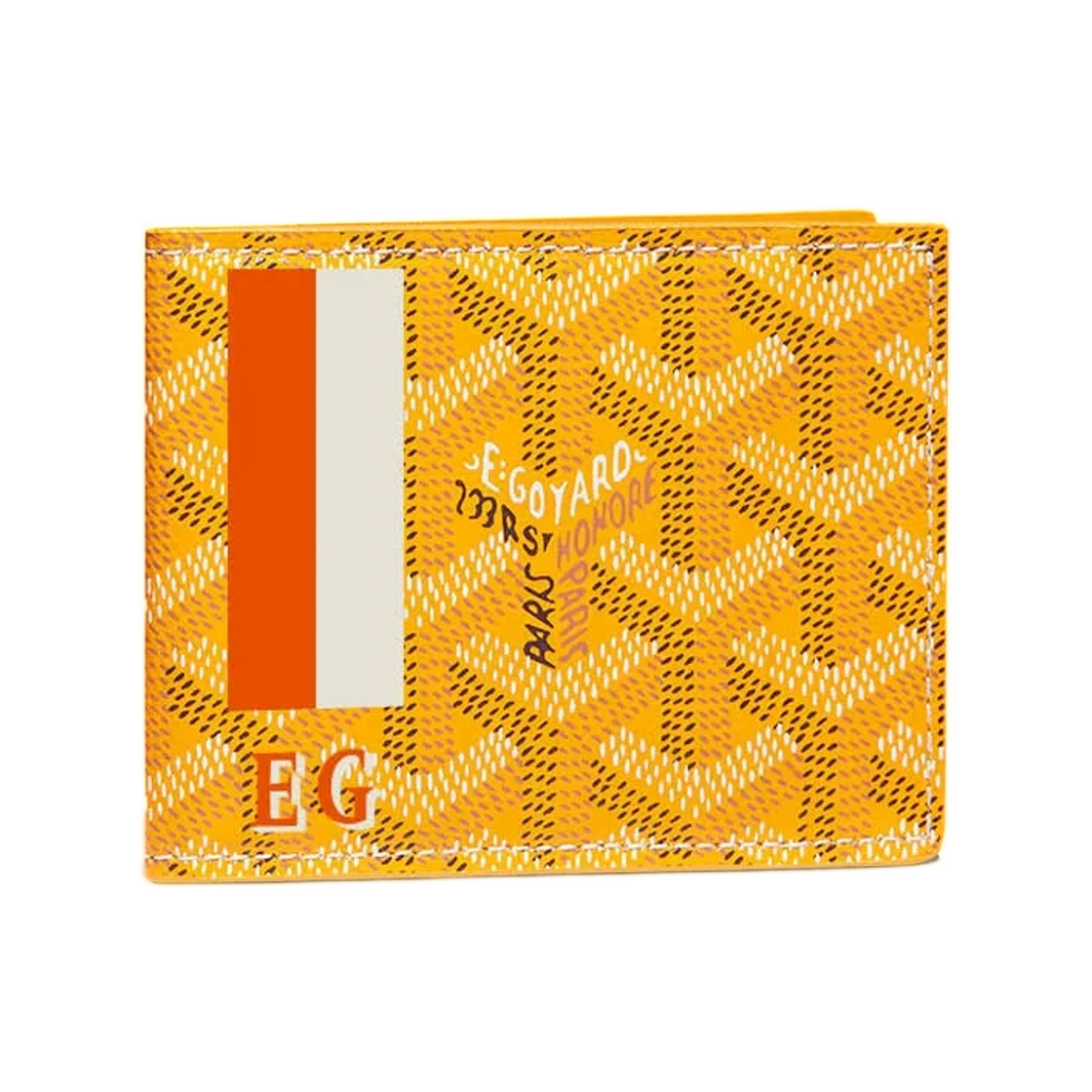 고야드 인서트 빅투아르 카드 월렛 스트라이프 앤 이니셜 옐로우(Goyard Insert Victoire Card Wallet Stripes and Initials Yellow) - 1