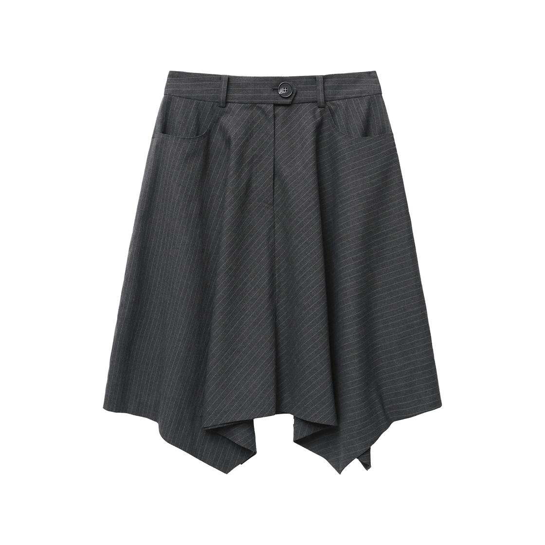 MF2579SK003MCH Margarin Fingers Unbalanced Pin-Stripe Skirt Charcoal