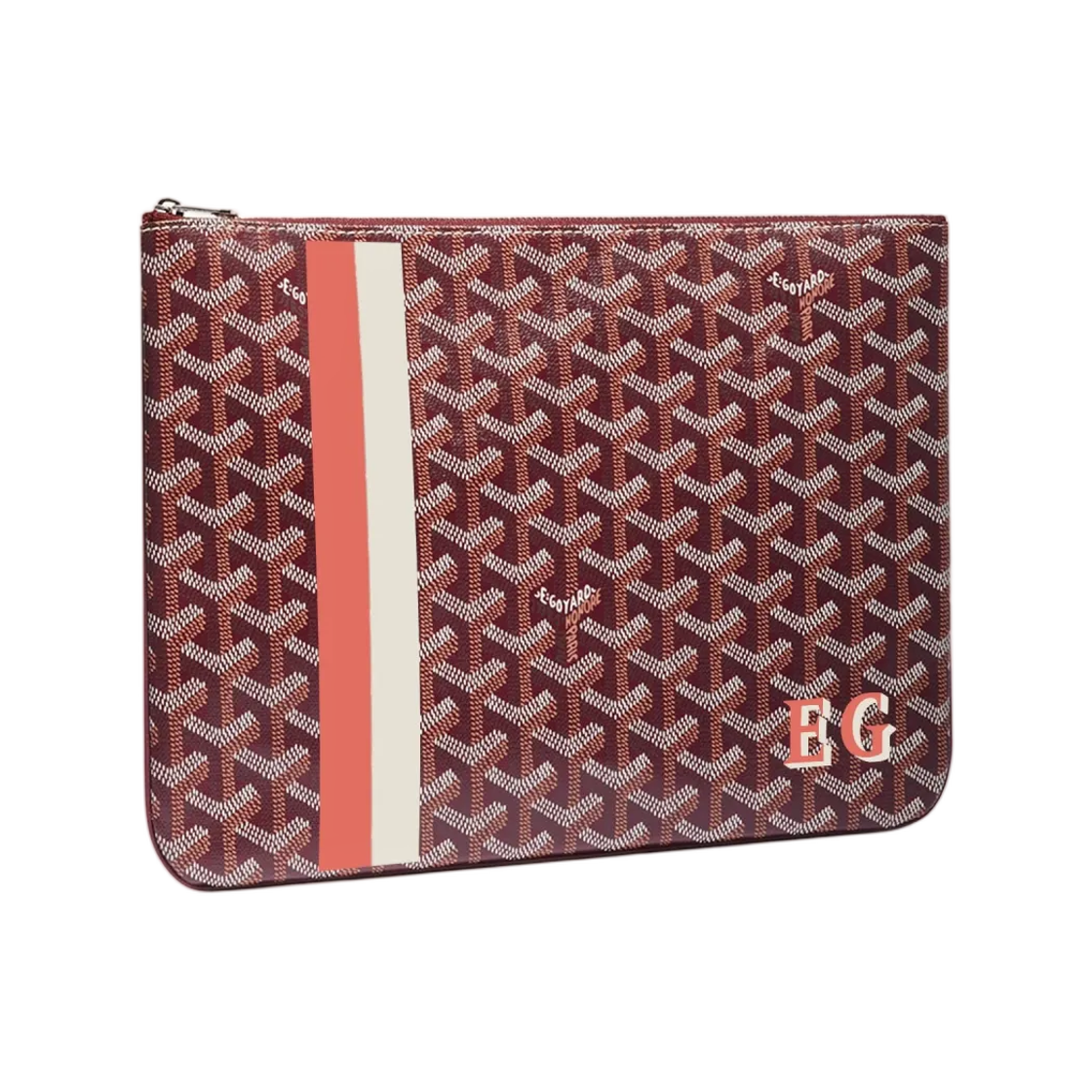 고야드 세나 MM 파우치 스트라이프 앤 이니셜 버건디(Goyard Senat MM Pouch Stripes And Initials Burgundy) - 1