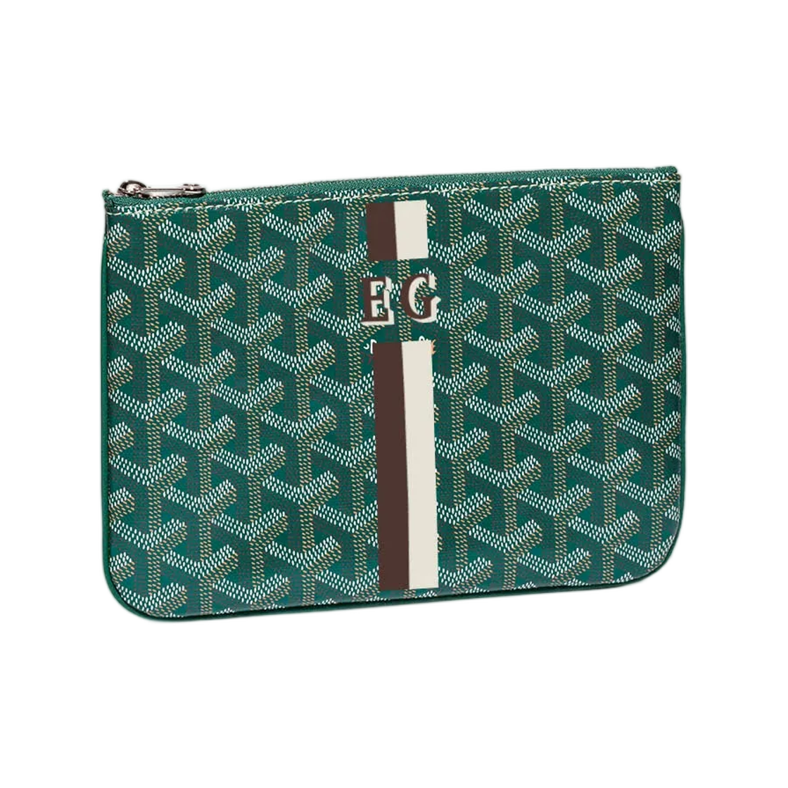 고야드 세나 PM 파우치 스트라이프 앤 이니셜 그린(Goyard Senat PM Pouch Stripes and Initials Green) - 1