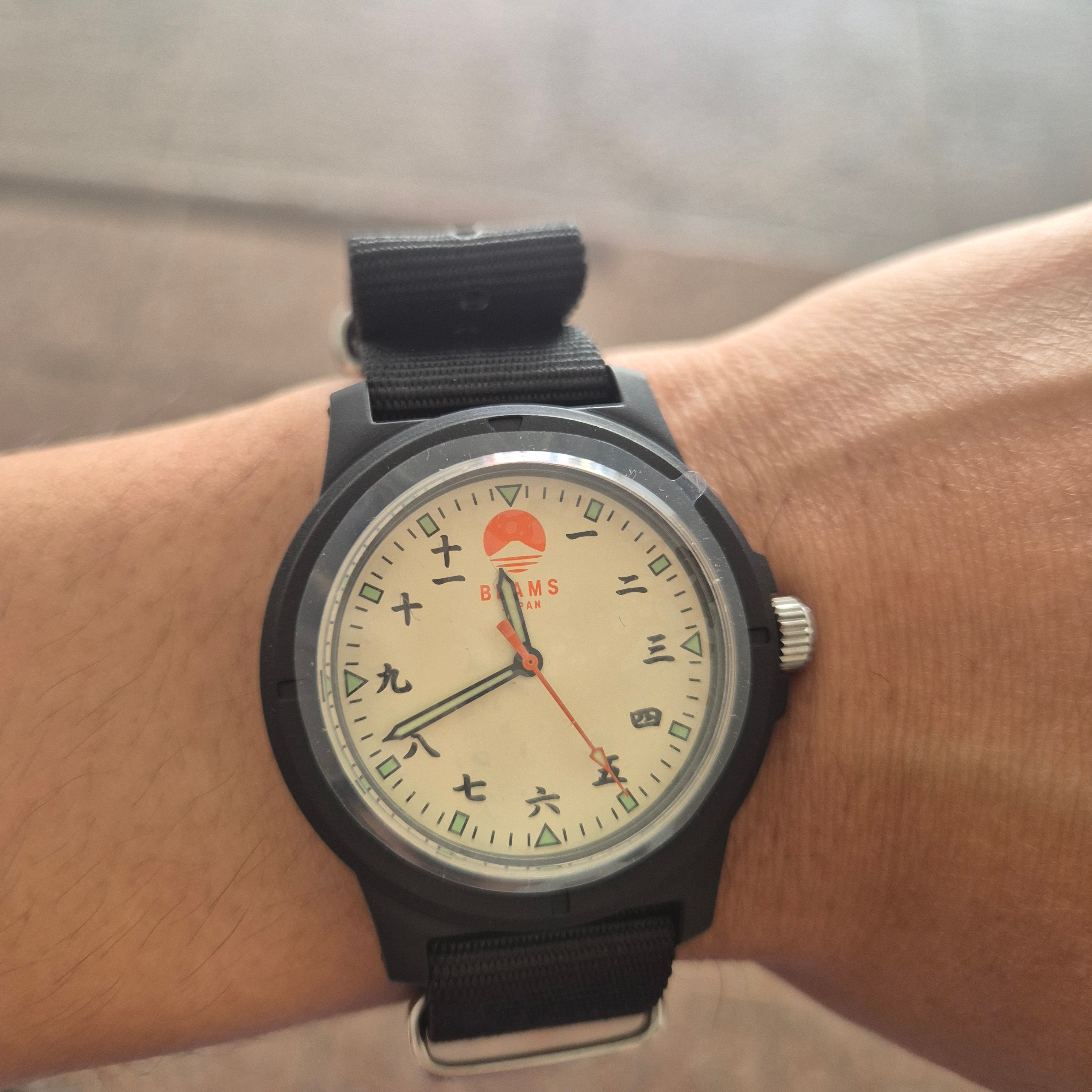 Beams Original Chinese Numerals Watch Black 착용 스타일