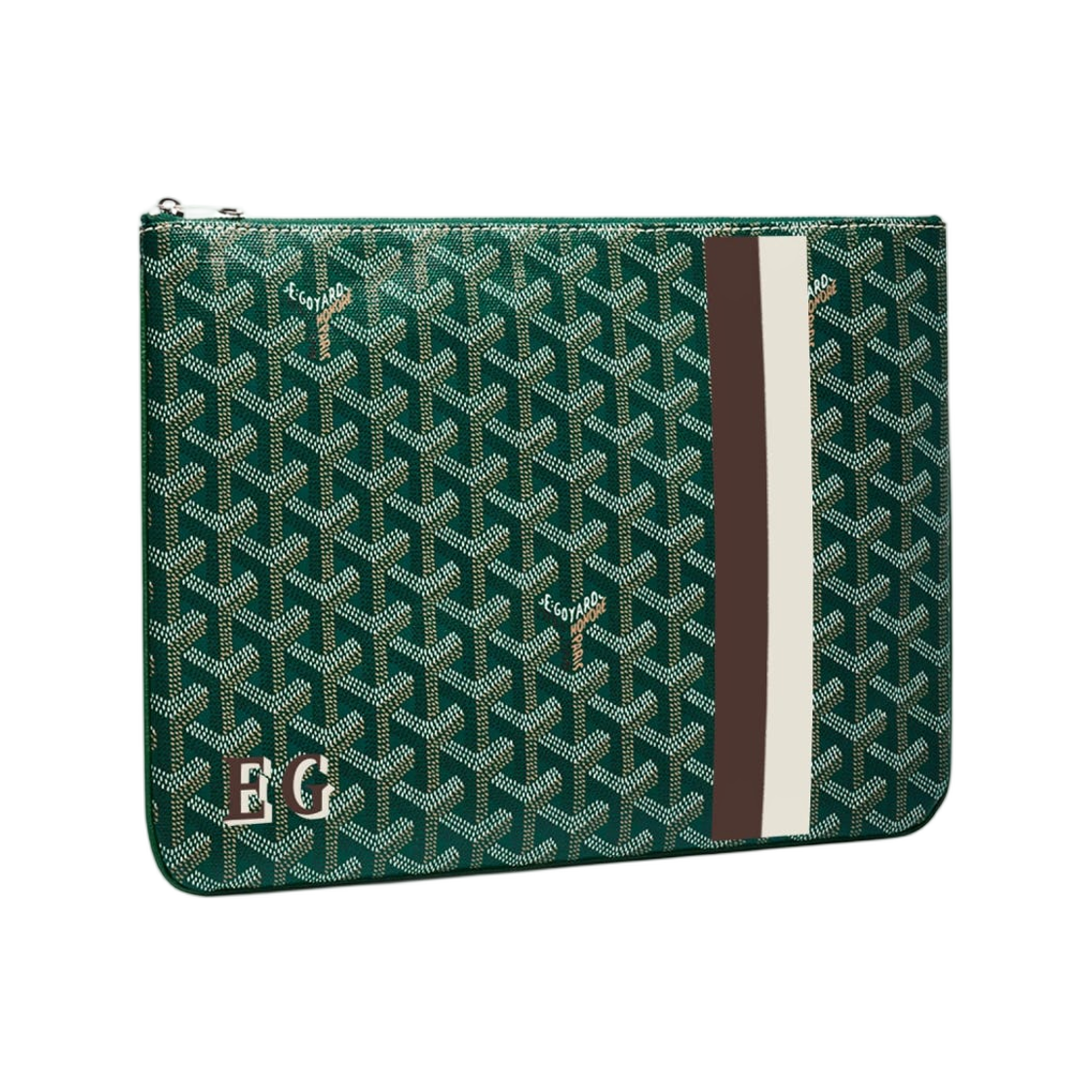 고야드 세나 MM 파우치 스트라이프 앤 이니셜 그린(Goyard Senat MM Pouch Stripes And Initials Green) - 1