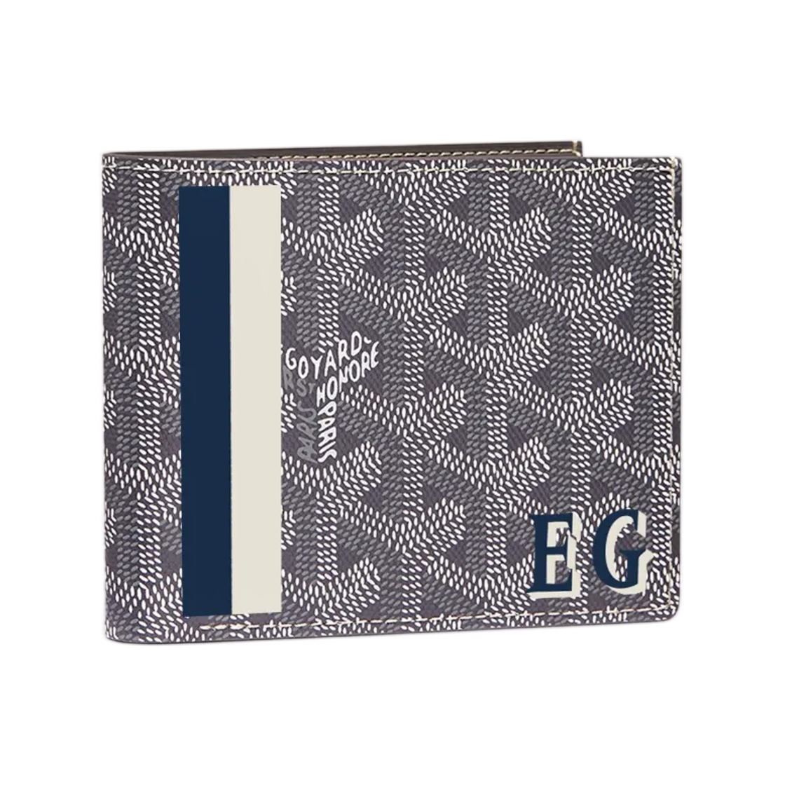 고야드 빅투아르 월렛 스트라이프 앤 이니셜 그레이(Goyard Victoire Wallet Stripes and Initials Grey) - 1