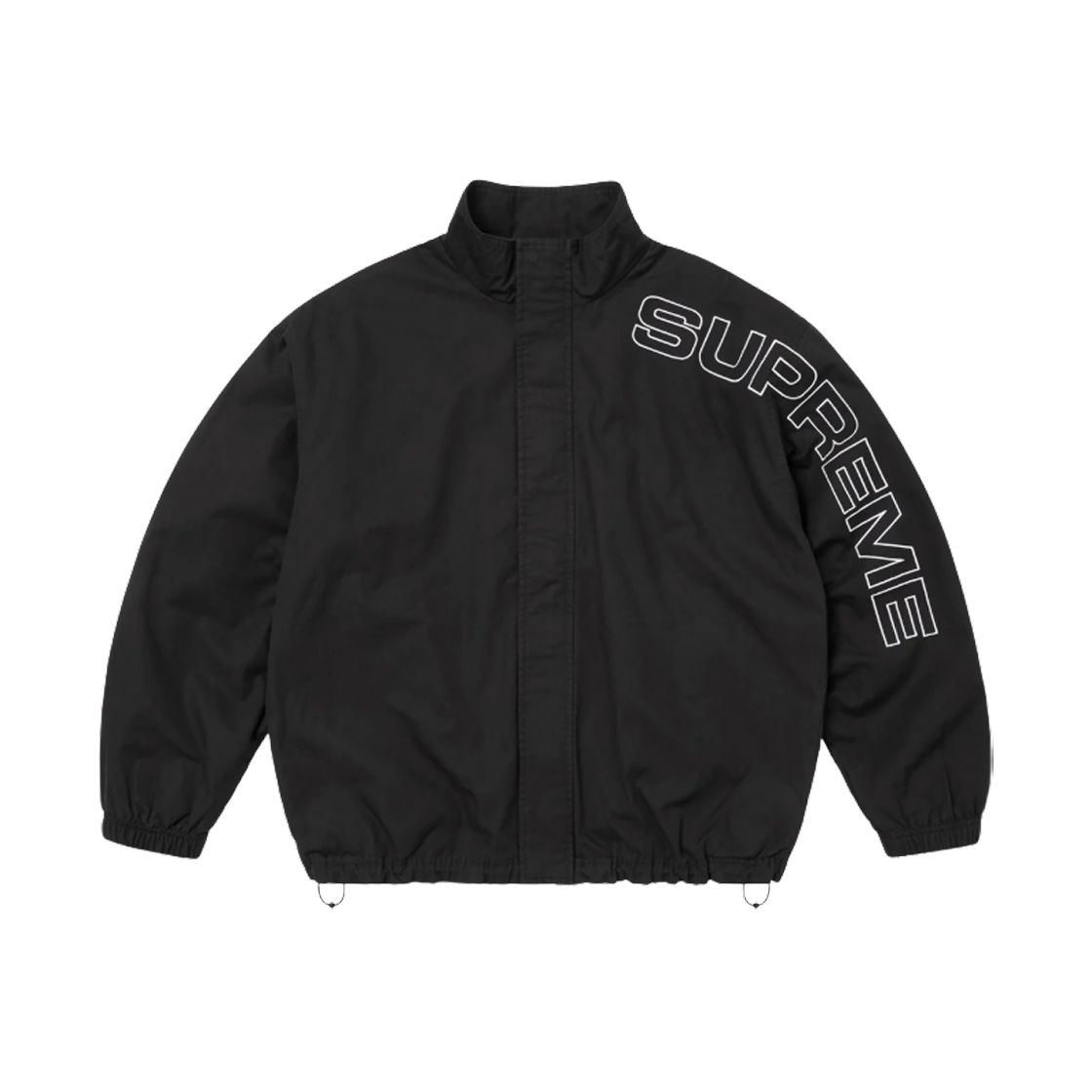 슈프림 스펠아웃 자수 립스탑 트랙 자켓 블랙 - 25FW(Supreme Spellout Embroidered Ripstop Track Jacket Black - 25FW)
