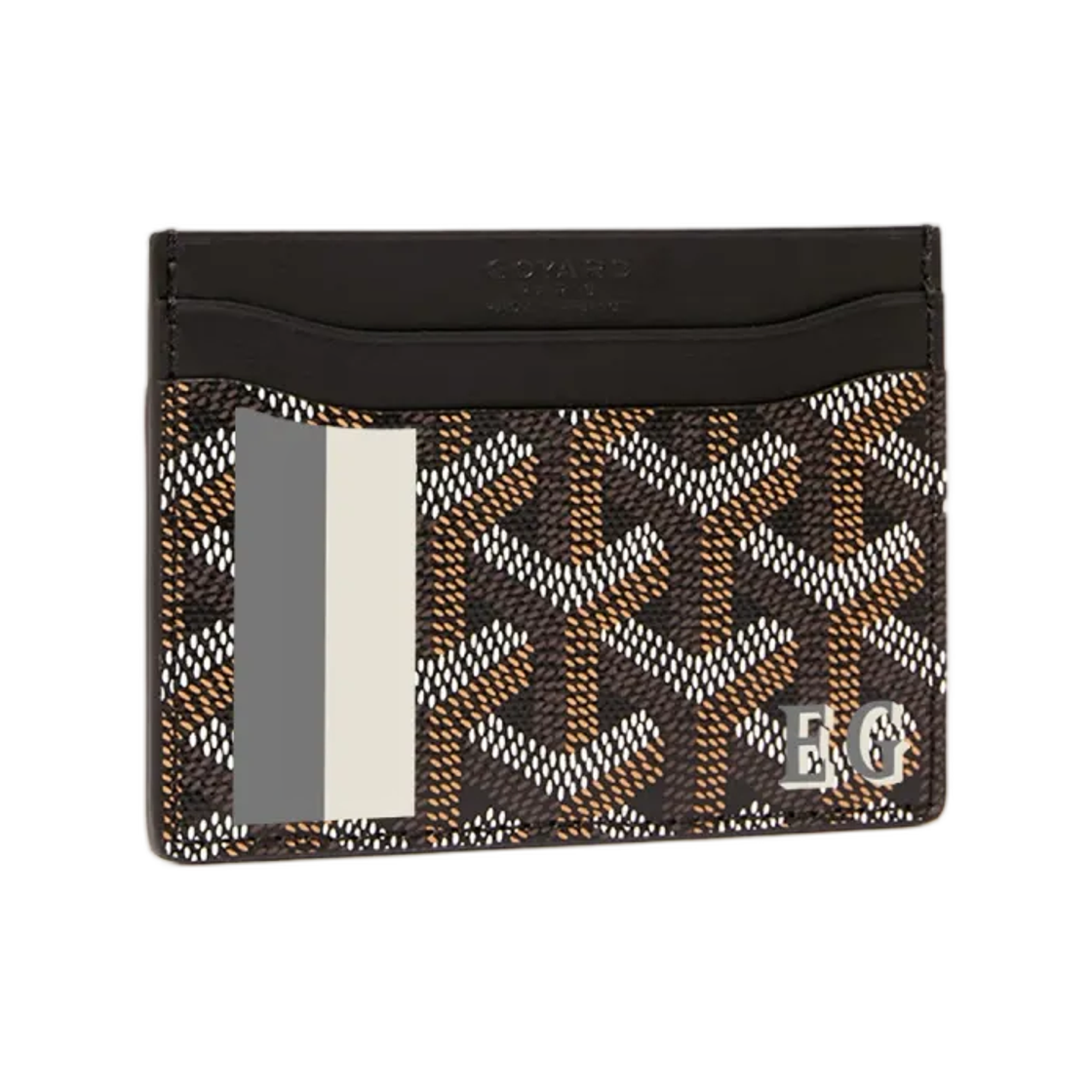고야드 생쉴피스 카드 월렛 스트라이프 앤 이니셜 블랙(Goyard Saint Sulpice Card Wallet Stripes and Initials Black) - 1