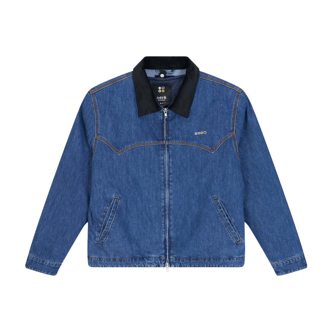 5FW01JK591 Ryul+Wai: Denim Two-Piece Zipup Work Jacket Deep Blue K5
