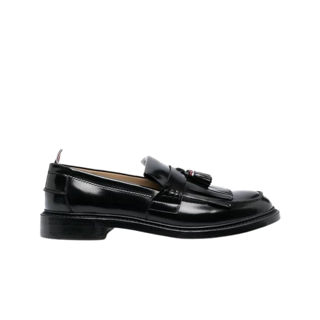 MFL101A-L0043-001 Thom Browne Soft Spazzolato Goodyear Sole Tassel Kilt Loafer Black