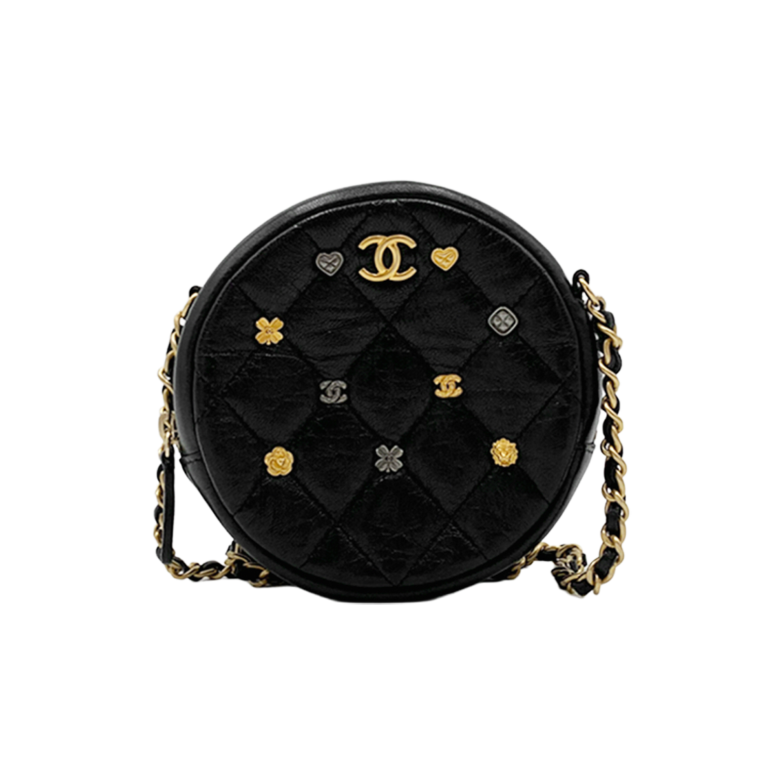 ITO3EGT4NQP3 CHANEL Round Chain Mini Bag Tambourine Bag