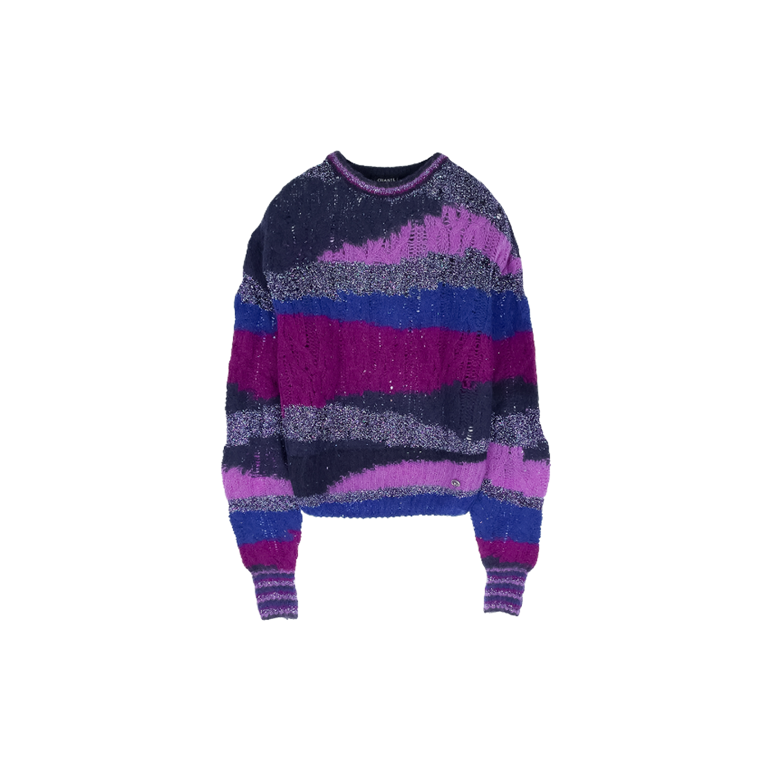 IT6WVKSWDU83 CHANEL 22A Glitter Alpaca Pullover 38 Purple