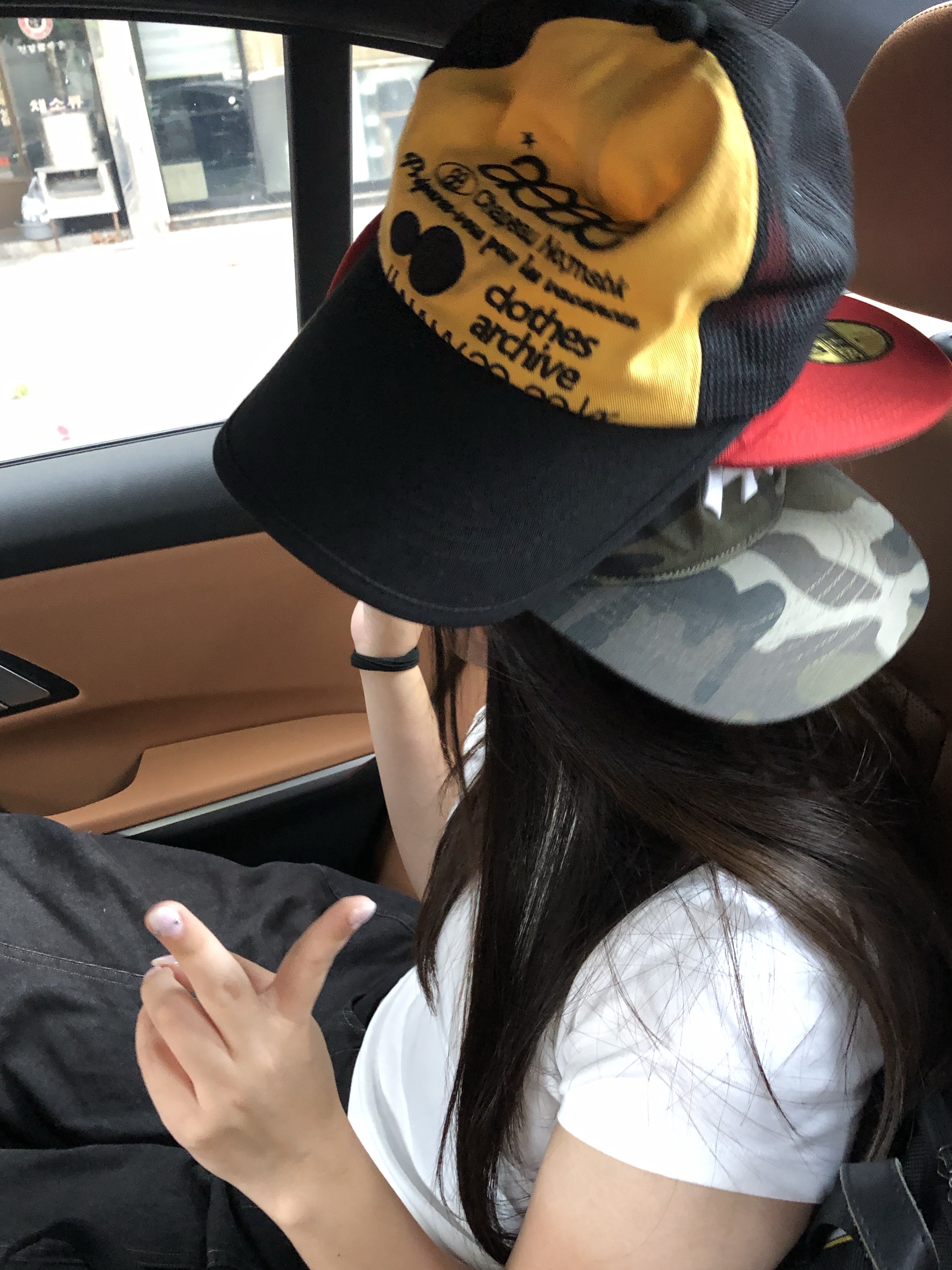 AEAE Ae Symbol Angel Wing Cap Camo 착용 스타일 - 1