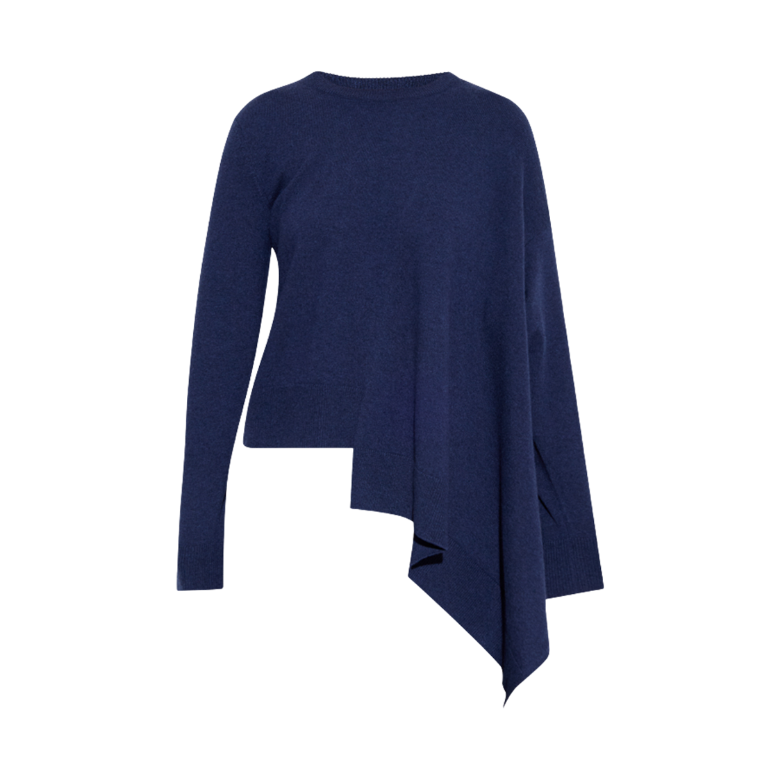 839874Q1BEU4344 (W) Alexander McQueen Asymmetric Hem Crew Neck Jumper Blue