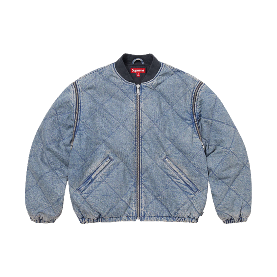 슈프림 집 오프 슬리브 퀼티드 봄버 자켓 데님 - 25FW(Supreme Zip Off Sleeve Quilted Bomber Jacket Denim - 25FW)