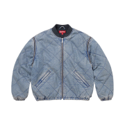 Supreme Zip Off Sleeve Quilted Bomber Jacket Denim - 25FW